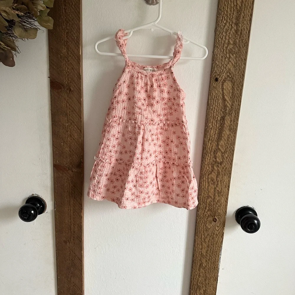 Rabbit Bear Organic Cotton Boho Floral Dress 24m Baby Toddler Girl EUC